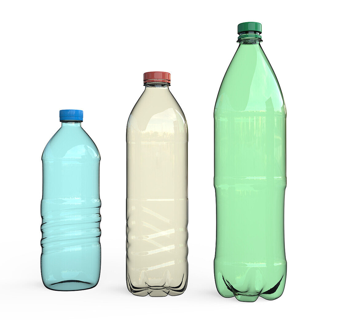 Empty plastic bottles, illustration
