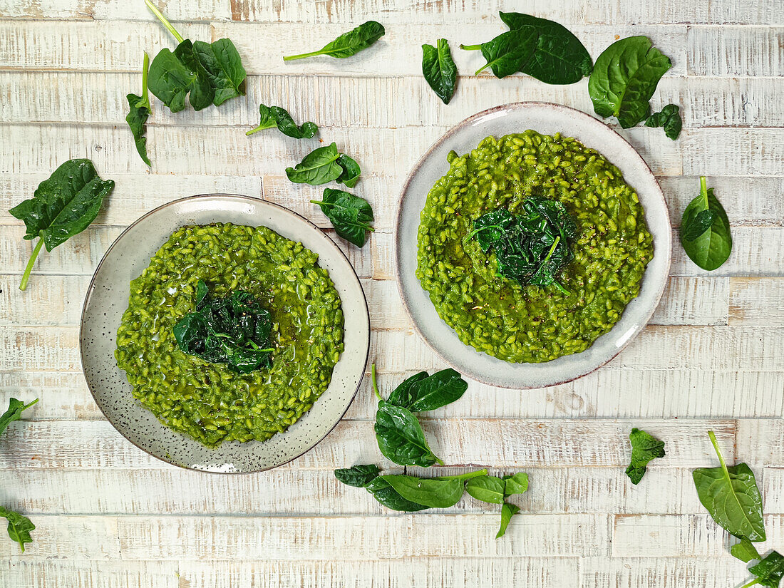 Spinach parsley risotto