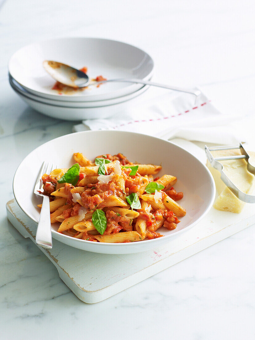 Penne with vegie bolognese