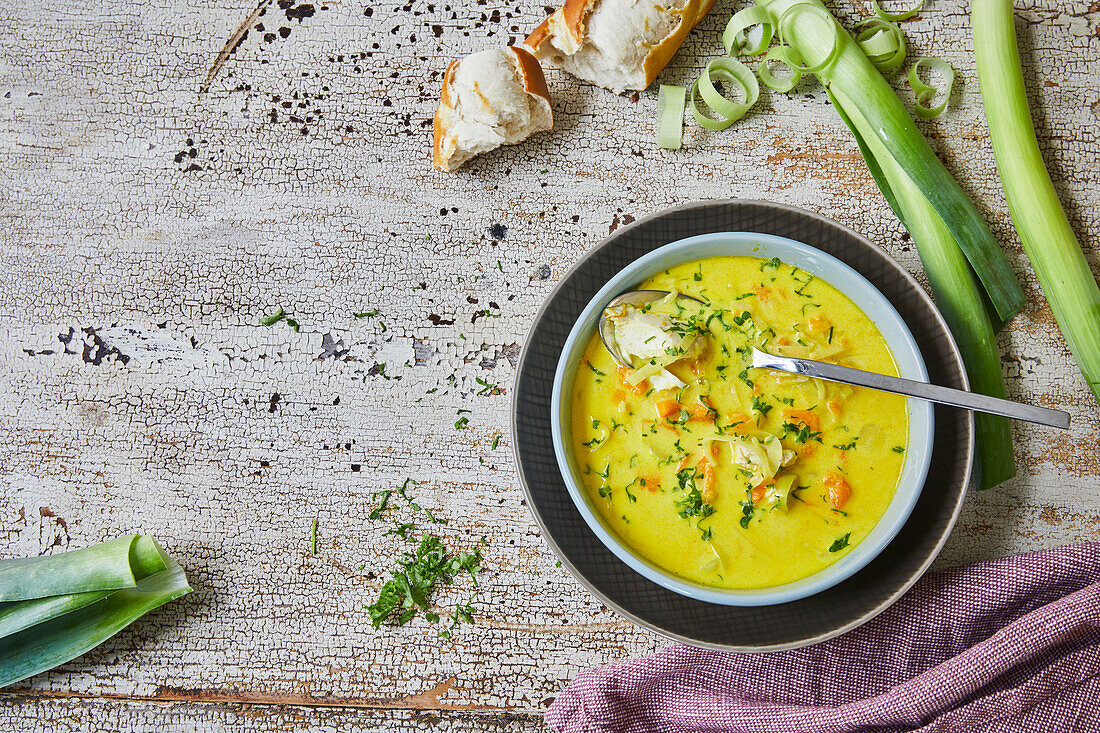 Pumpkin chicken soup