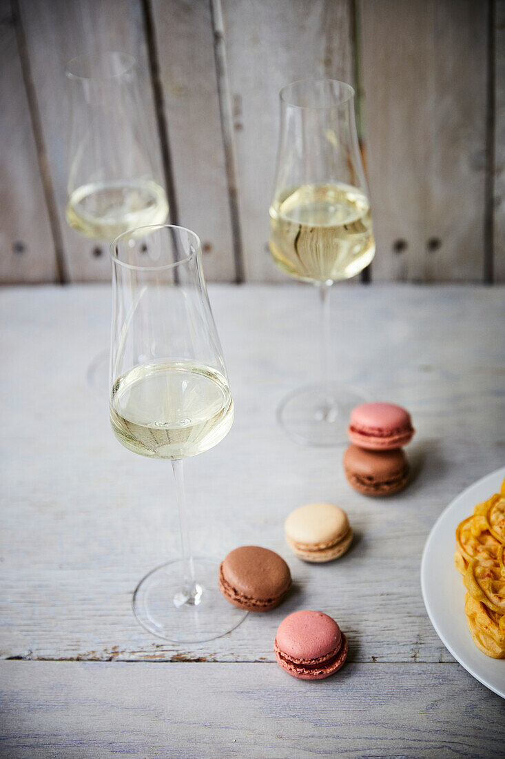 Macarons with champagne