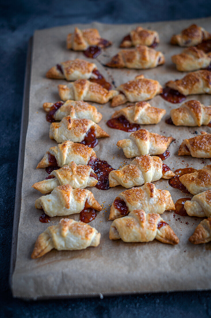 Puff pastry with jam filling