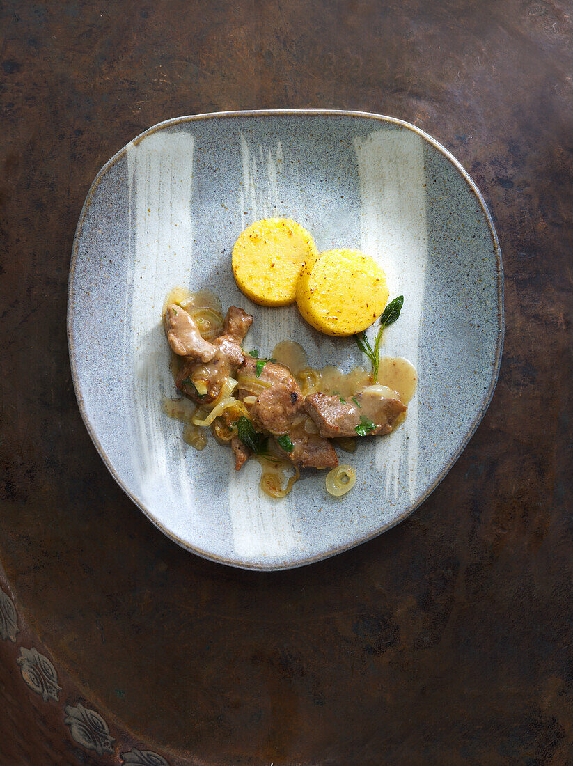 Calf's liver with polenta