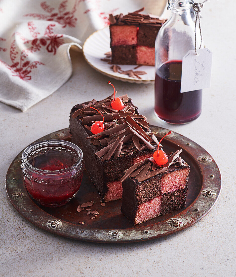 Loaf Shaped Chocolate Cherry Cake