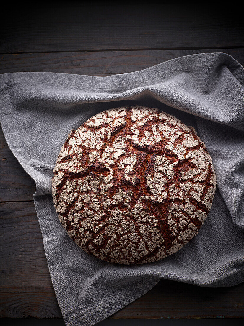 Bread made with mixed wheat and rye flour