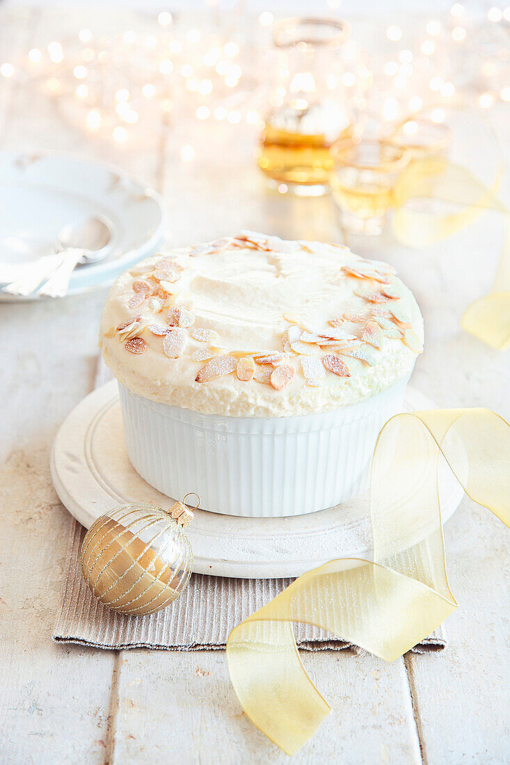 Chilled lemon soufflé