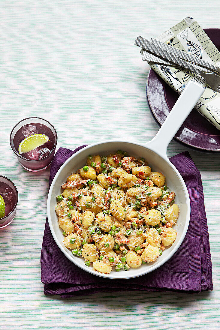 Gnocchi with peas and pancetta