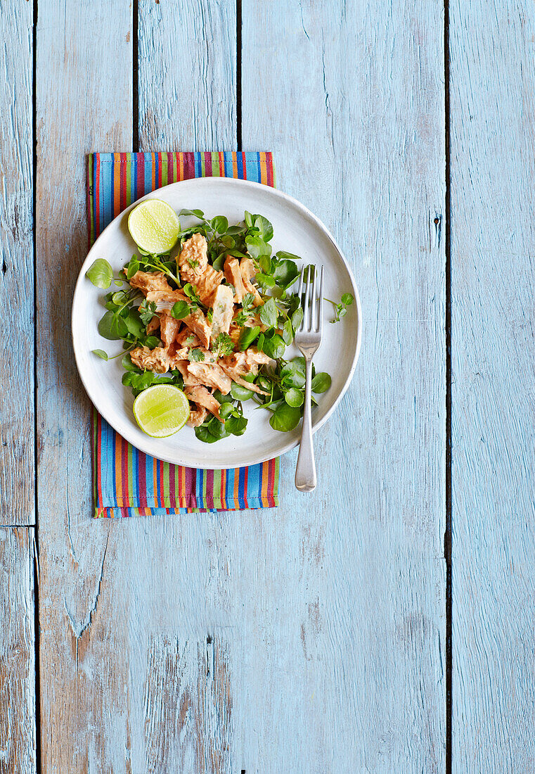 Chicken salad with watercress and lime