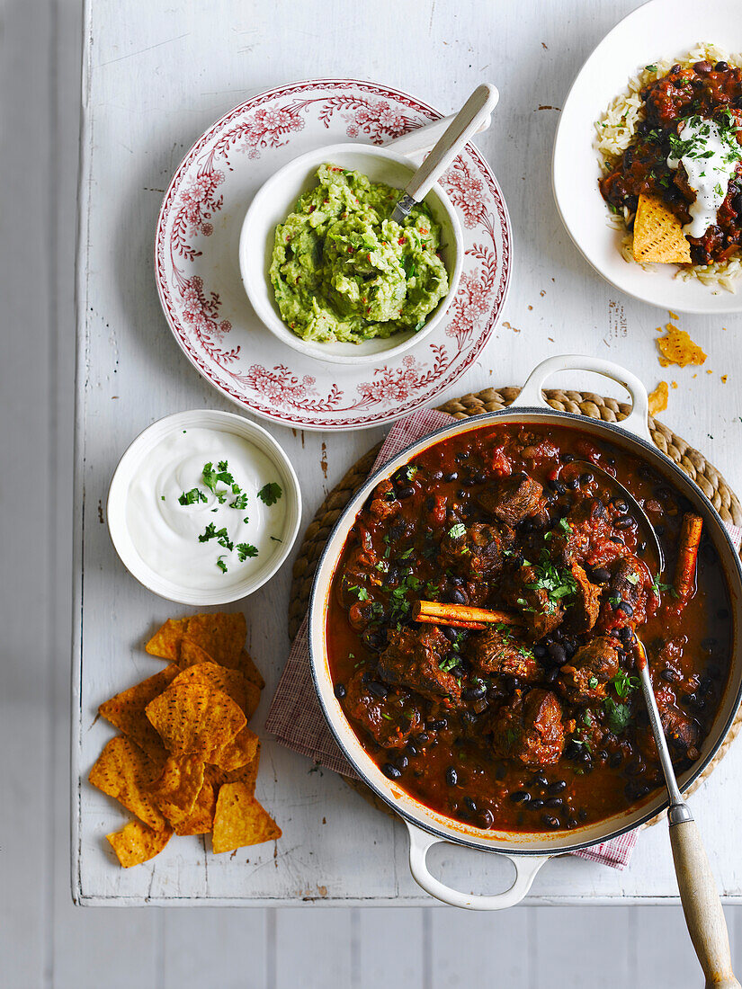 Chunky beef and black bean chilli