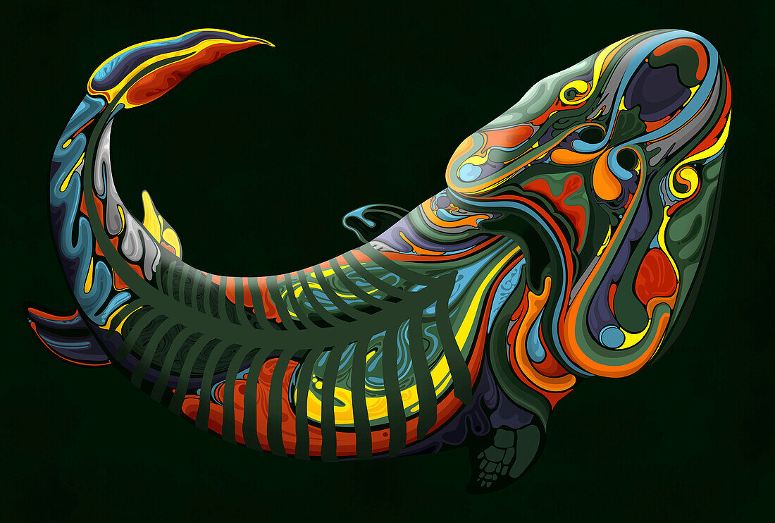 Tiktaalik prehistoric fish, illustration