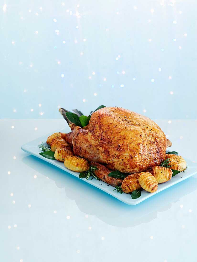 Christmas turkey with Hasselback potatoes