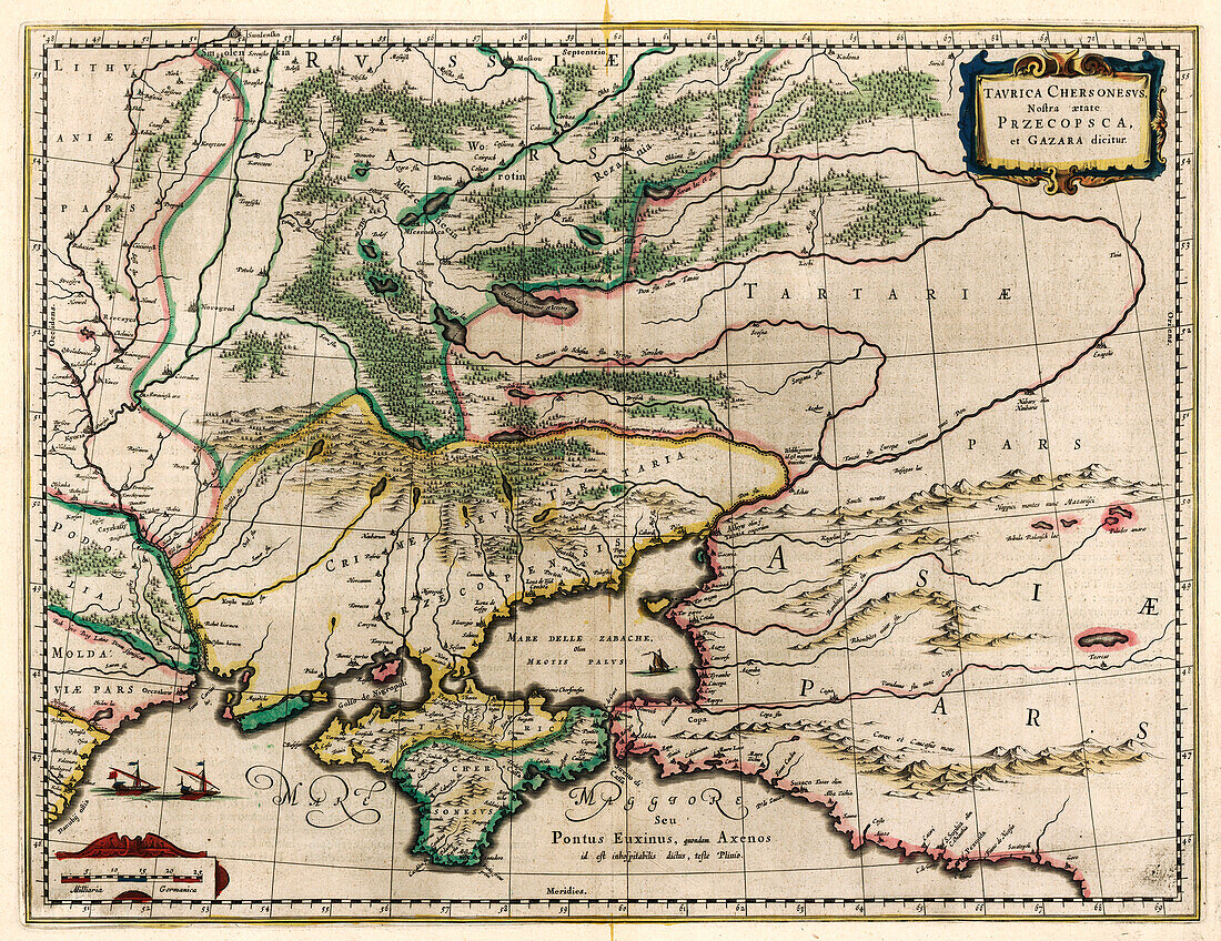 Map of the Crimean peninsula, 17th century
