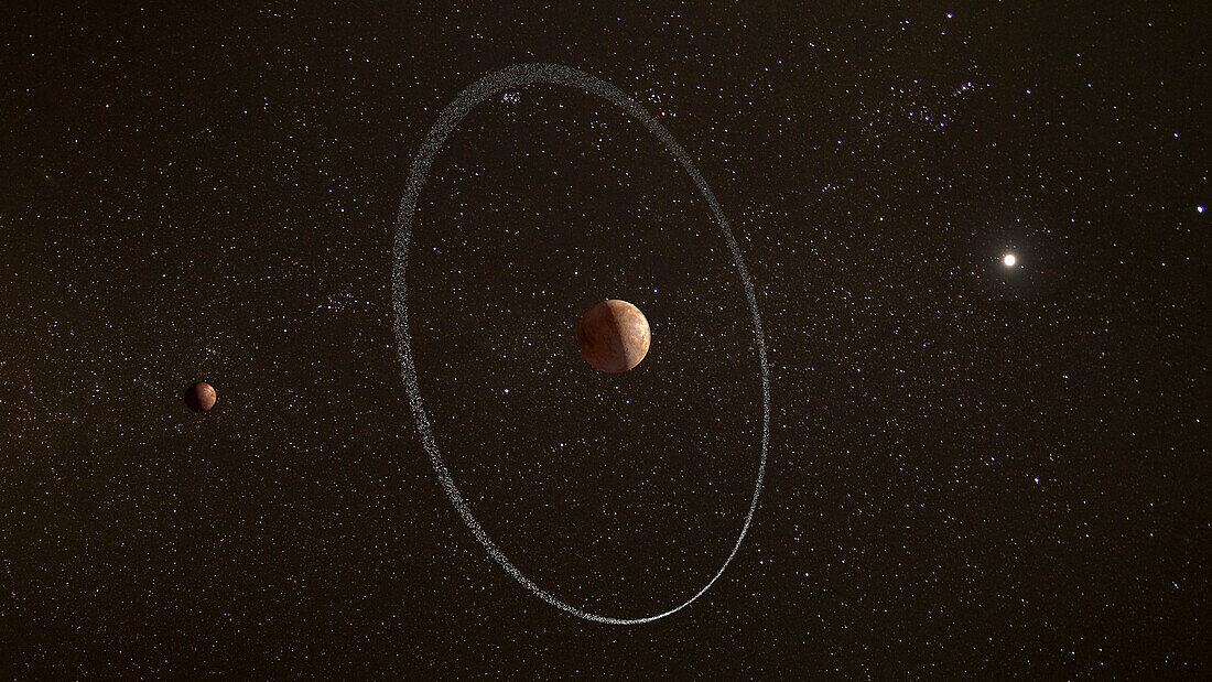 Quaoar and its ring, illustration