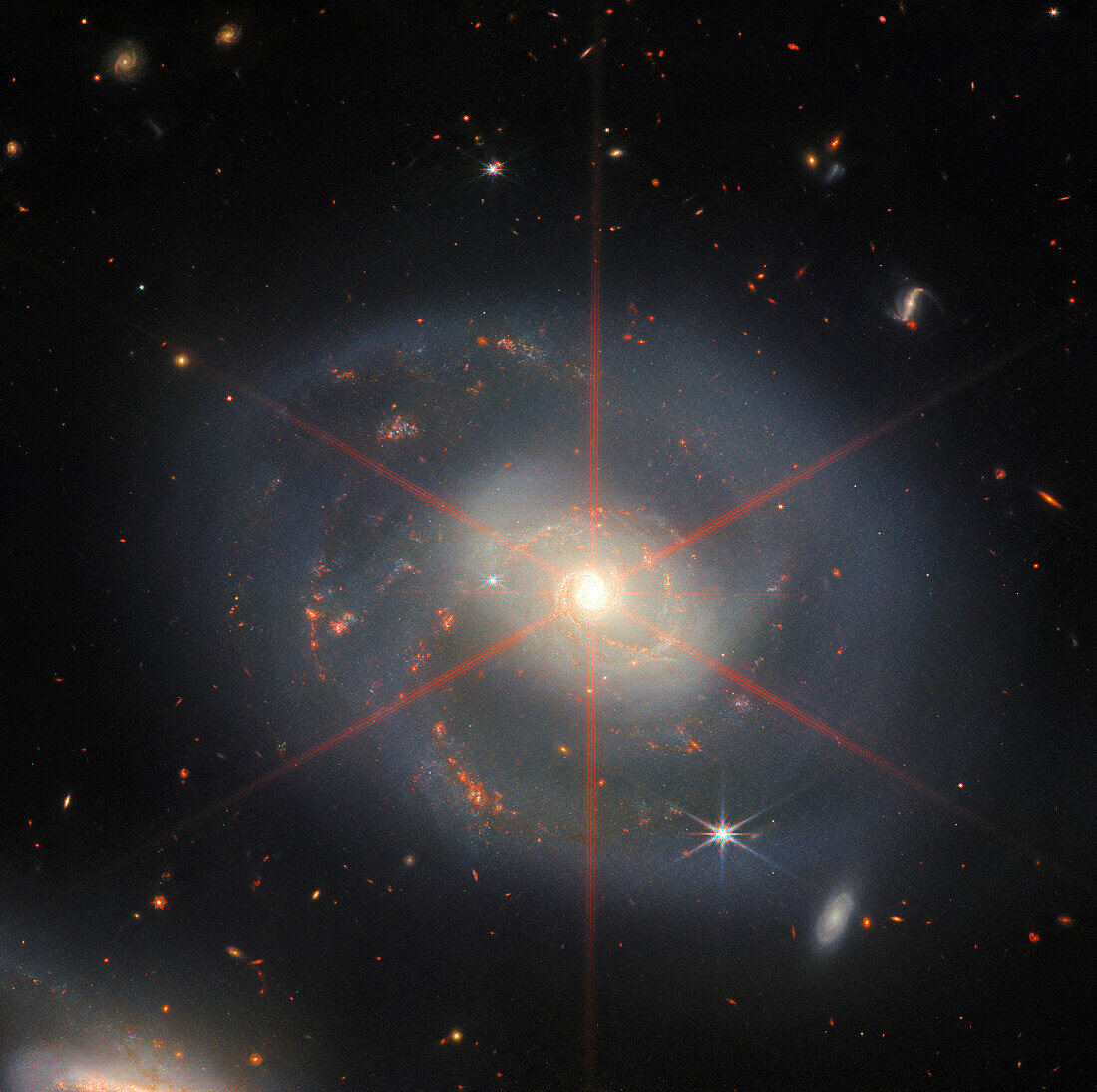 NGC 7469 spiral galaxy, JWST image