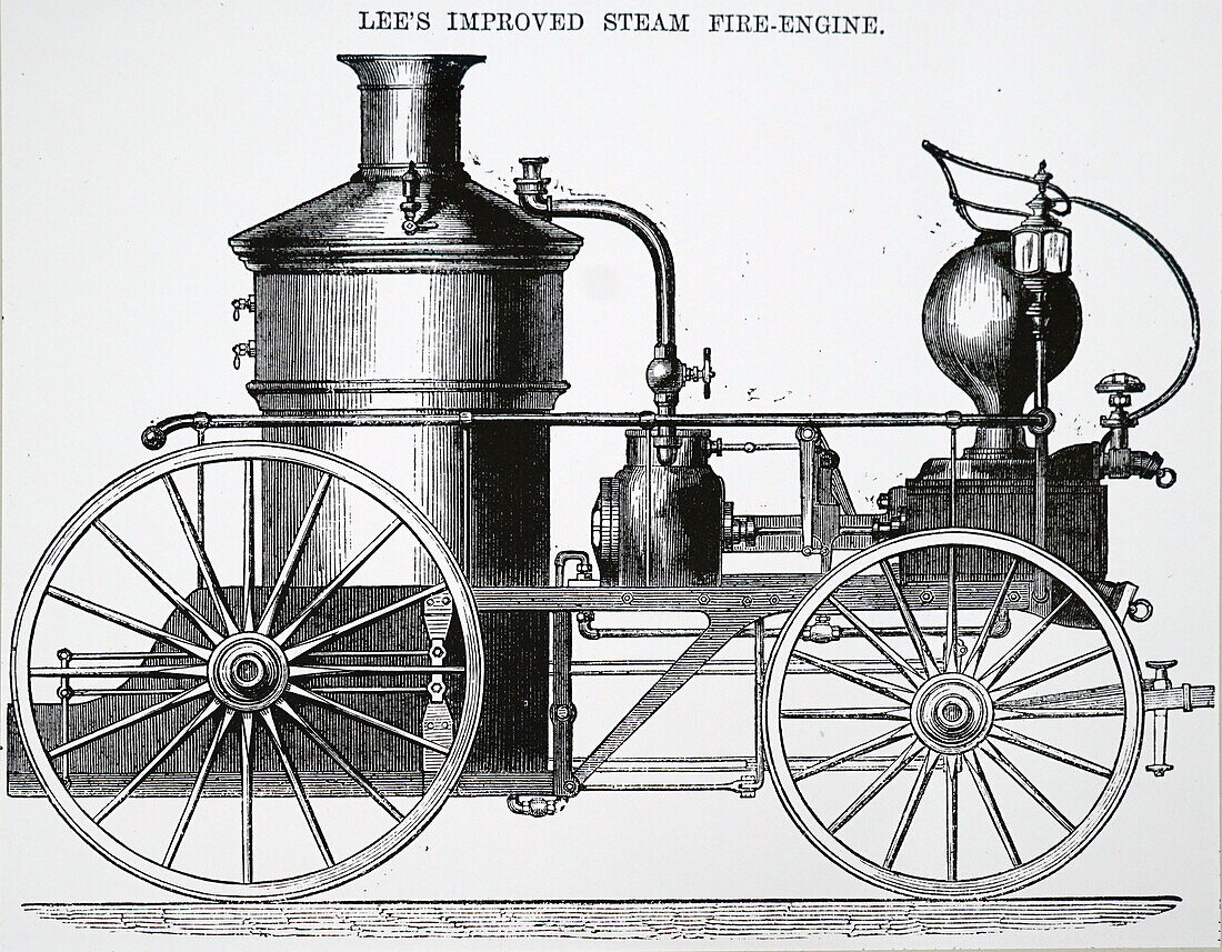 Lee improved steam fire engine, illustration