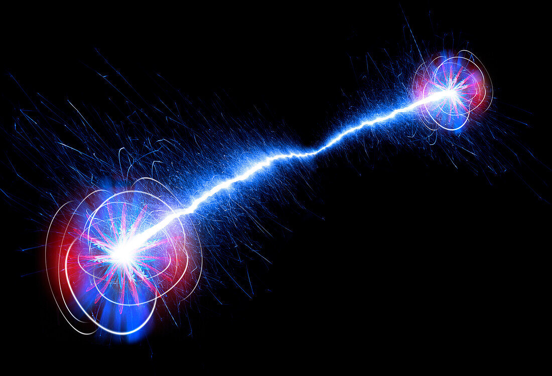 Quantum entanglement, conceptual illustration