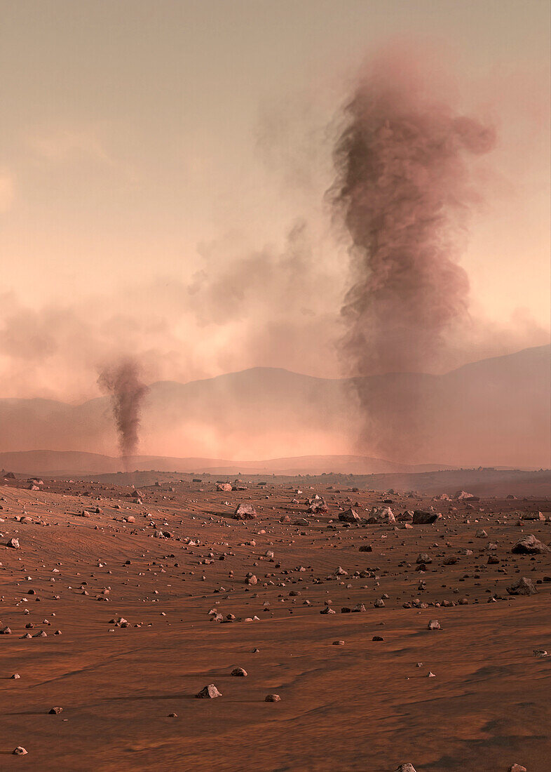 Dust Devils on the Planet Mars