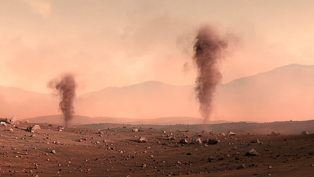 Dust Devils on the Planet Mars