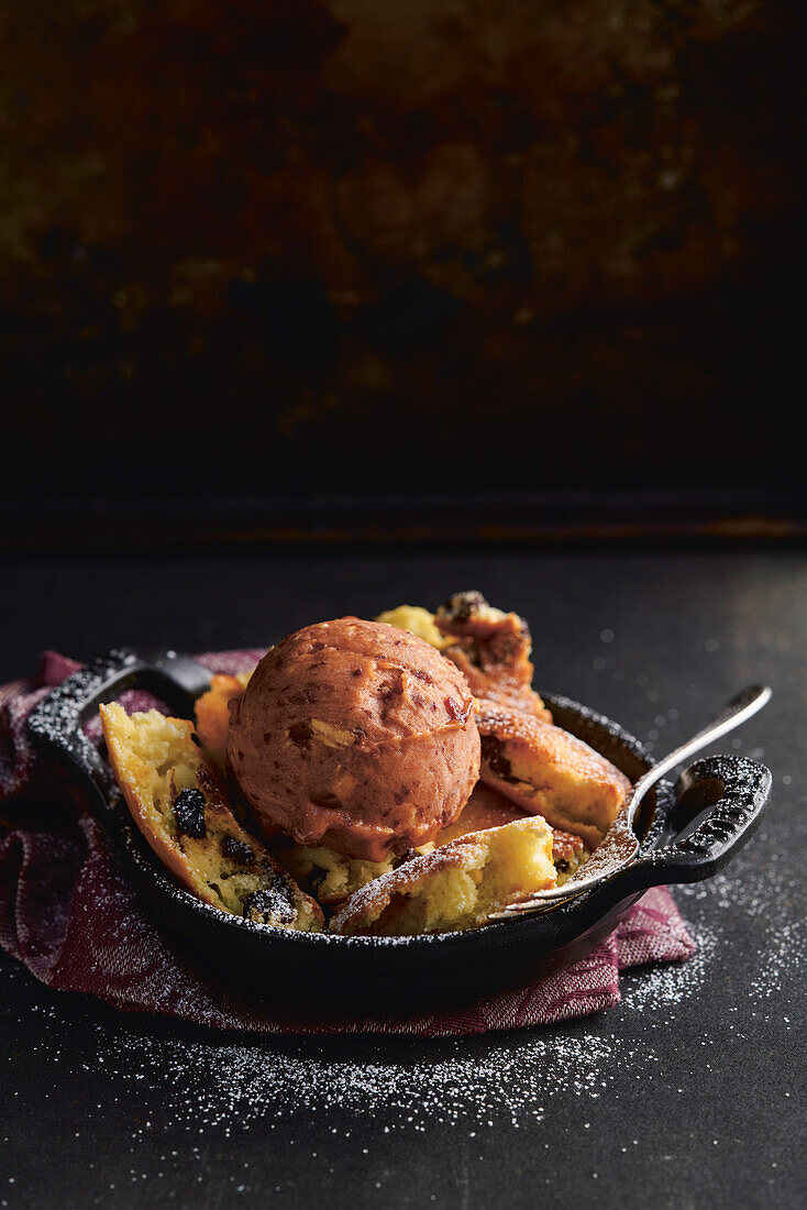 Plum sorbet with roasted almonds