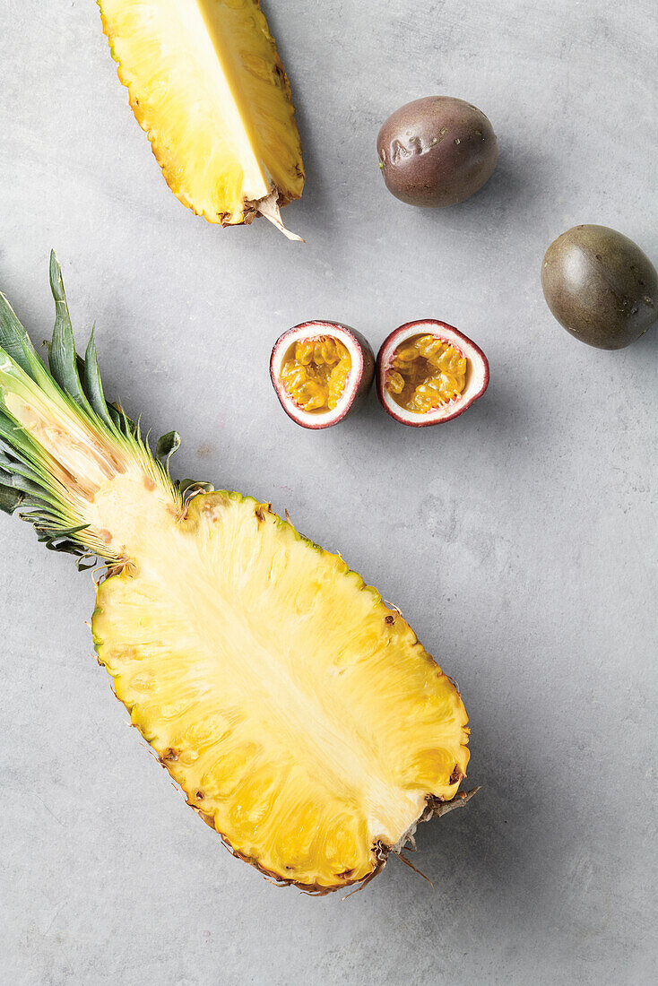 Pineapple, passion fruit