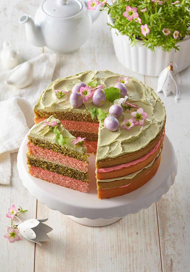 Easter matcha cake