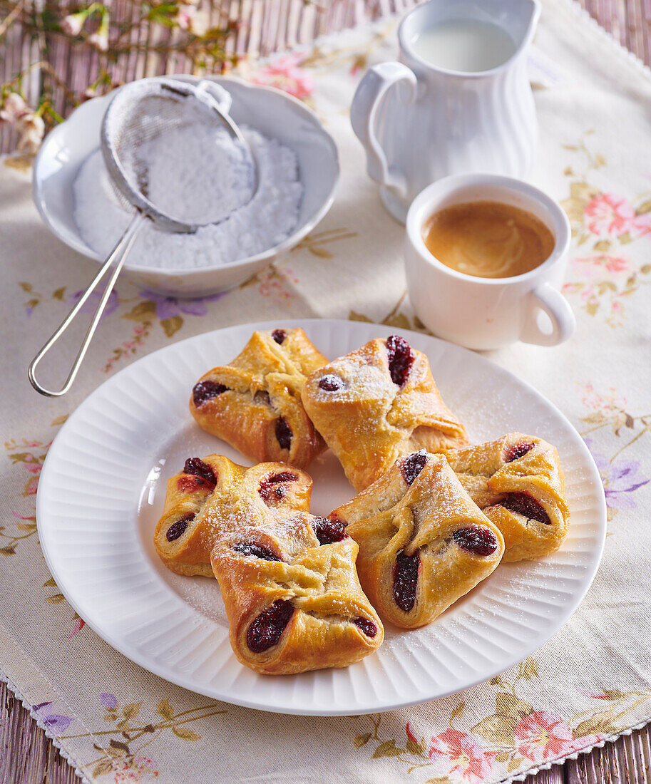 Red currant jam filled pastry pockets