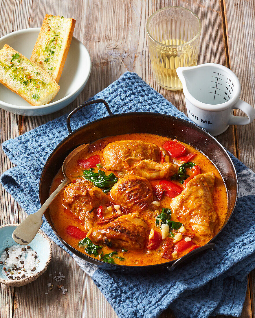 Creamy Tuscan chicken with peppers