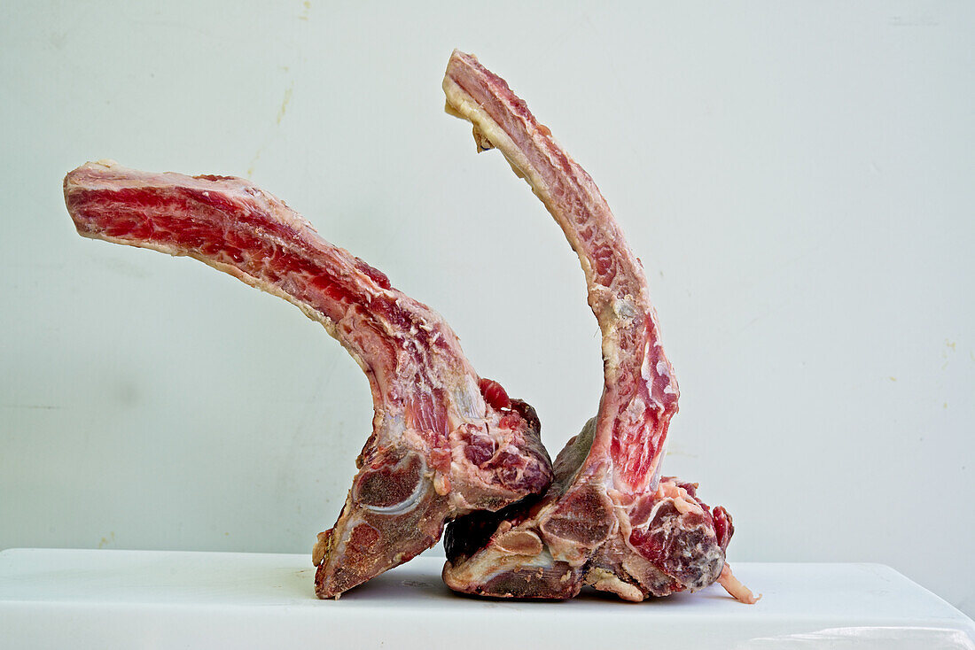 Raw lamb ribs