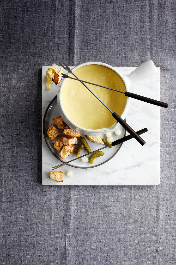 Gruyère-Apfelwein-Fondue