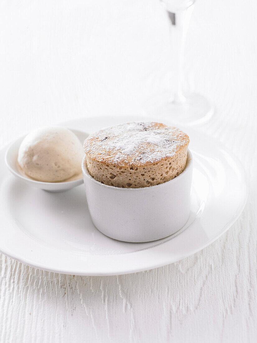 Plum and Armagnac Soufflé