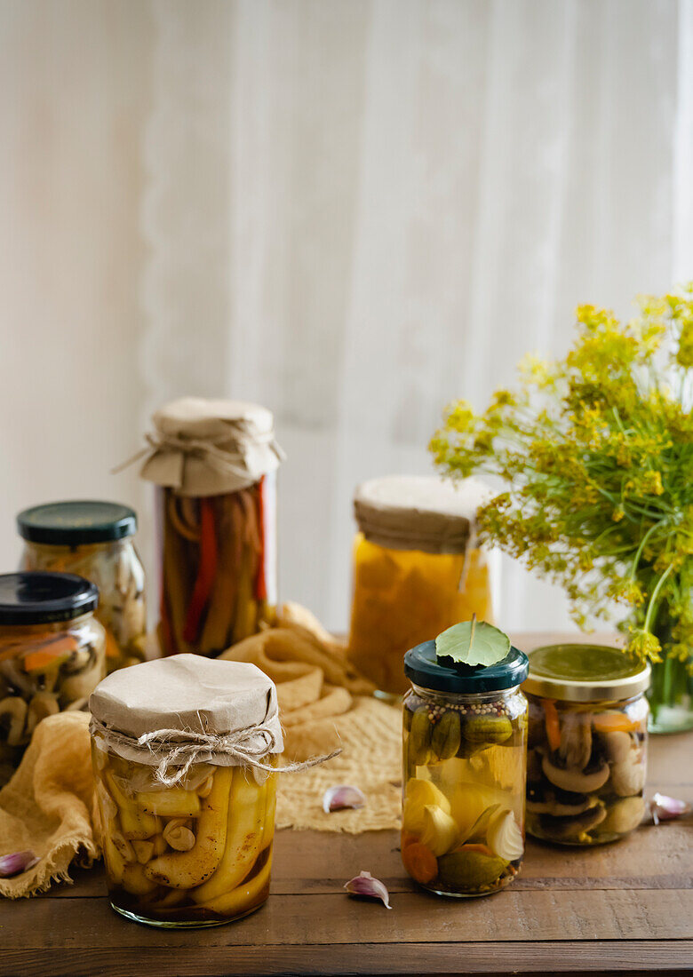 Homemade pickled vegetables