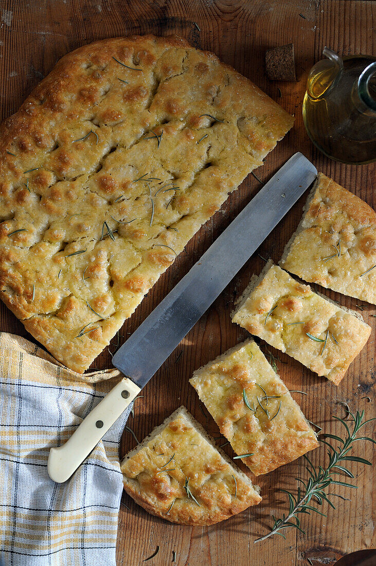 Homemade focaccia bread