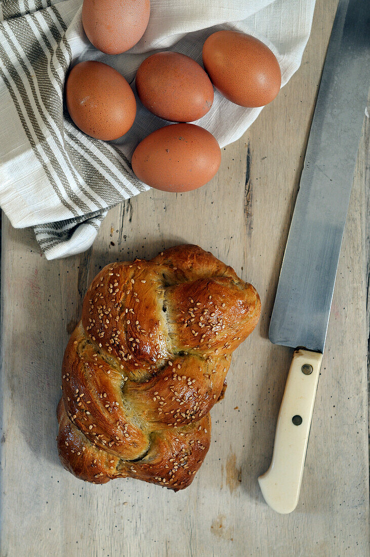 Homemade brioche bread