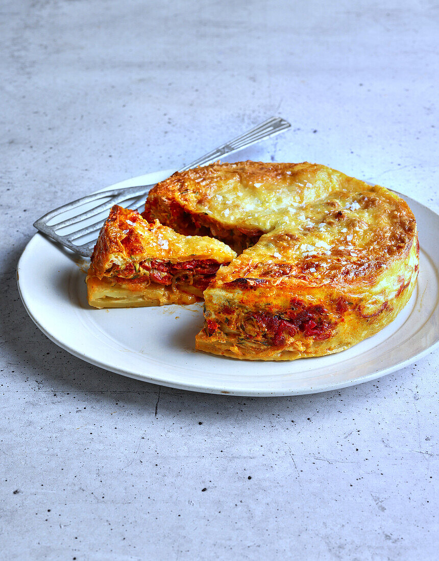 Chorizo and semi-dried tomato tortilla