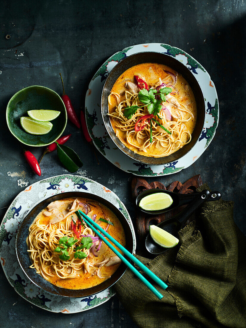 Chicken, Lemongrass and noodle soup