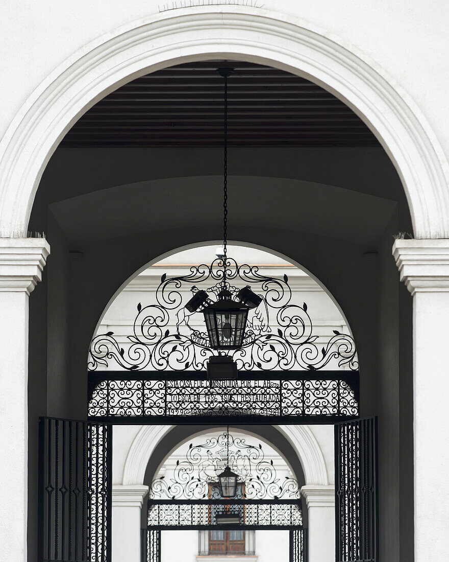 Archways With Ornate Designs On Metal Gate; Santiago, Santiago Metropolitan Region, Chile