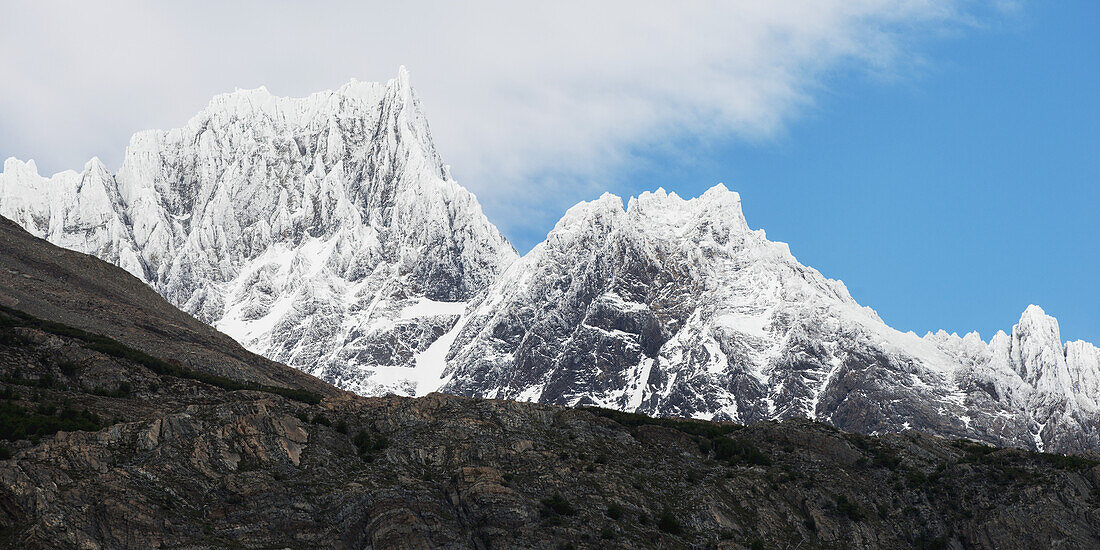 Mountains In Torres Del Paine National Park; Torres Del Paine, Magallanes And Antartica Chilena Region, Chile