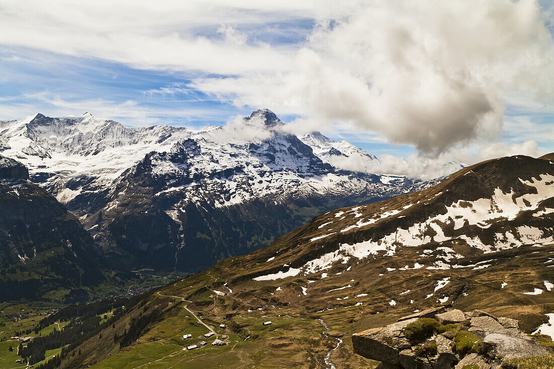 Blick auf den Eiger vom First; Grindelwald, Berner Oberland, Schweiz