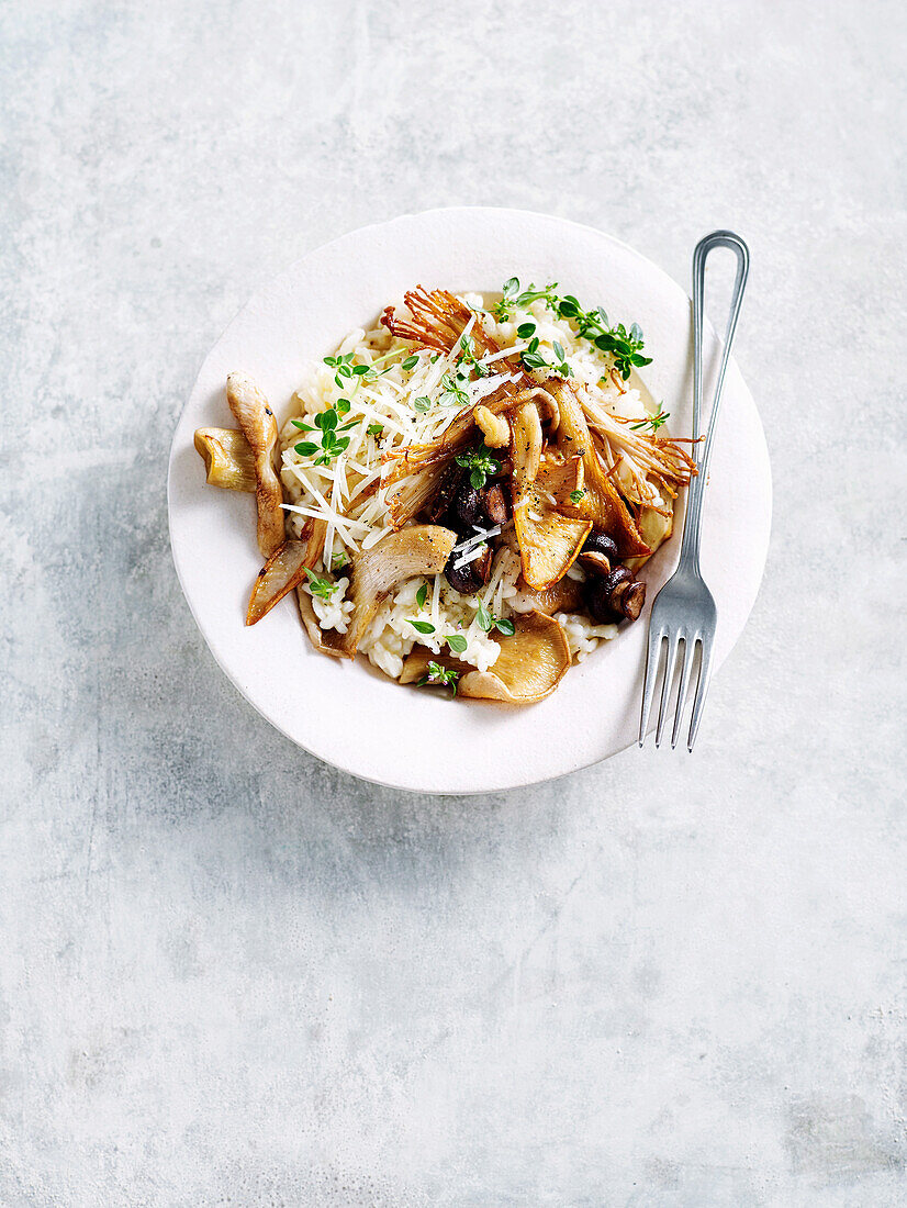 Mushroom and lemon thyme risotto