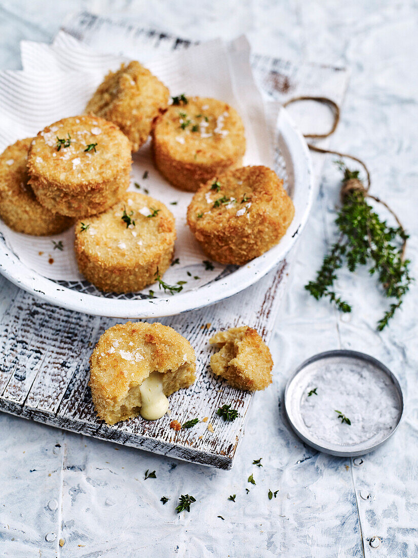 Cheesy crisp polenta cakes