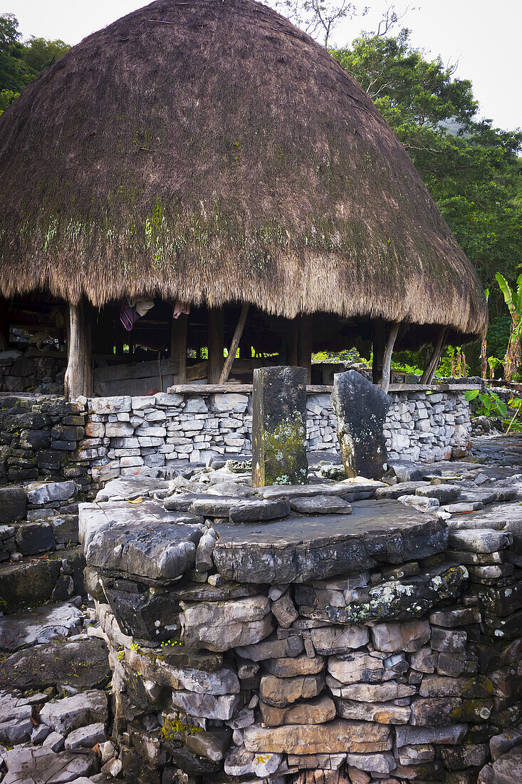 Traditional Timorese House At Liurai Village; Timor-Leste