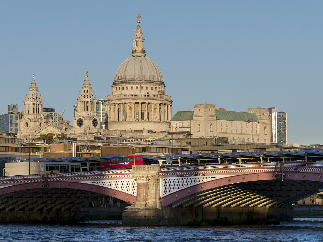 St. Paul's Cathedral And Blackfriar's Bridge; London, England