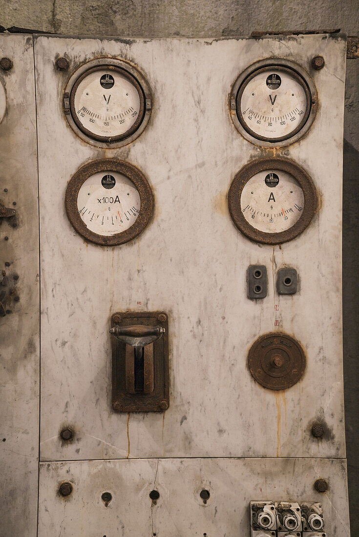 The Control Panel Inside The Old Abandoned Herring Factory; Djupavik, Iceland