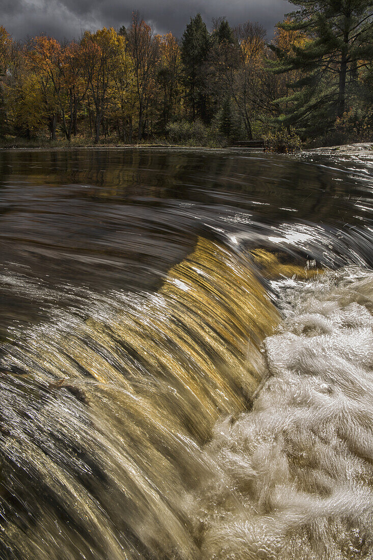 Small Waterfall At The Top Of Rosseau Falls In The Rosseau River, Near The Town Of Rosseau; Ontario, Canada