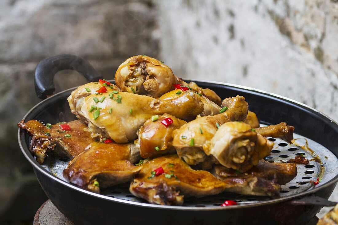 Barbecued Chicken, Hongcun, Anhui, China