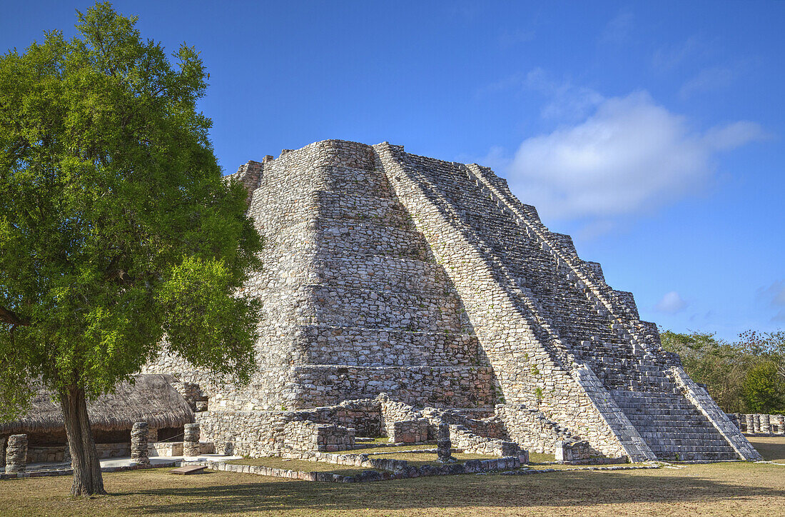 Castillo De Kukulcan, Mayapan Mayan Archaeological Site; Yucatan, Mexico