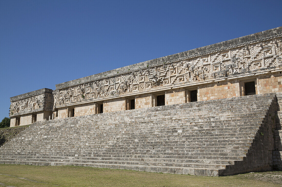 Palace Of The Governor, Uxmal Mayan Archaeological Site; Yucatan, Mexico