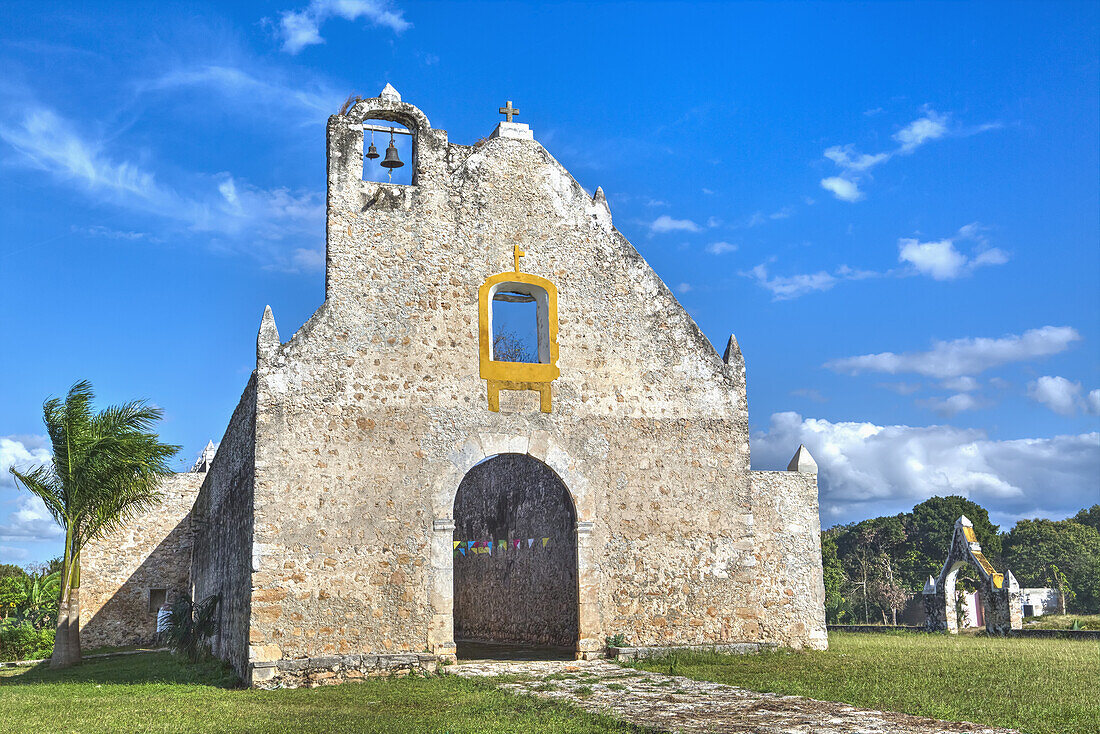 Ruined Church Of Pixila, Completed In 1797; Cuauhtemoc, Yucatan, Mexico