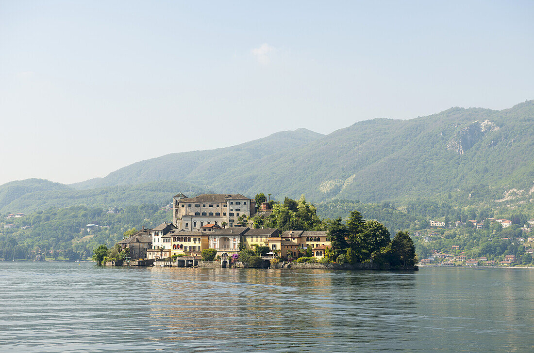 San Giulio Island On Lake Orta; Orta, Piedmont, Italy
