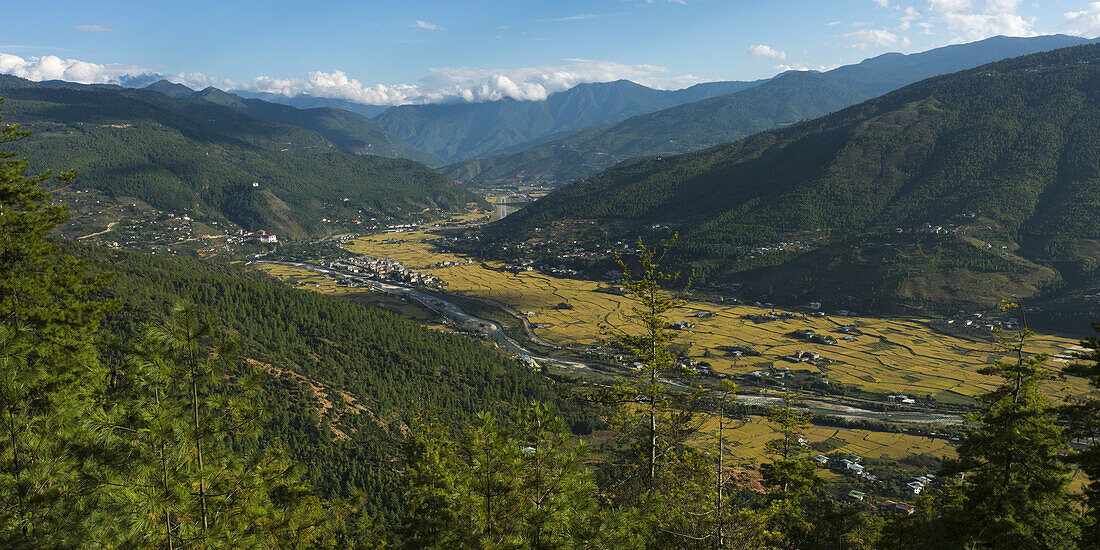 Landschaft des Paro-Tals; Paro, Bhutan
